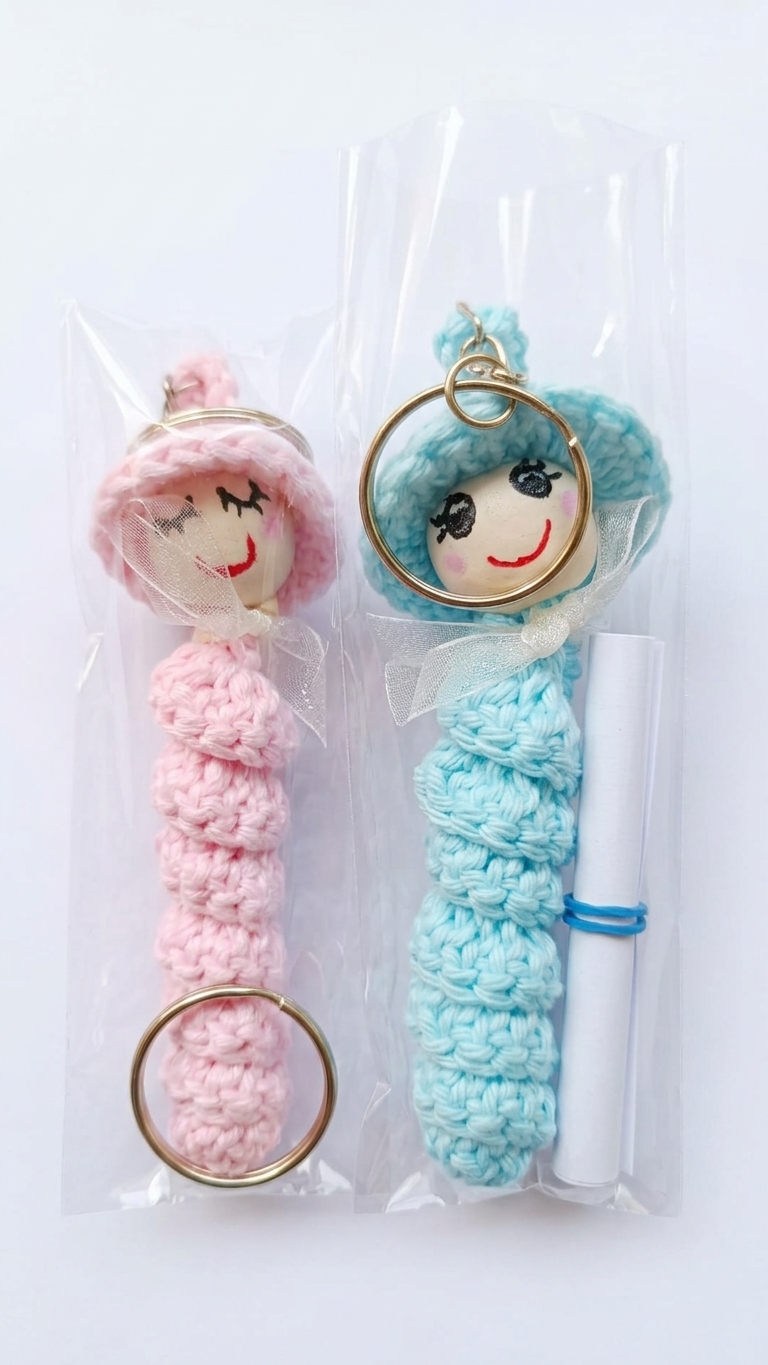 Gusano de la Felicidad artesanal en crochet - imagen 1