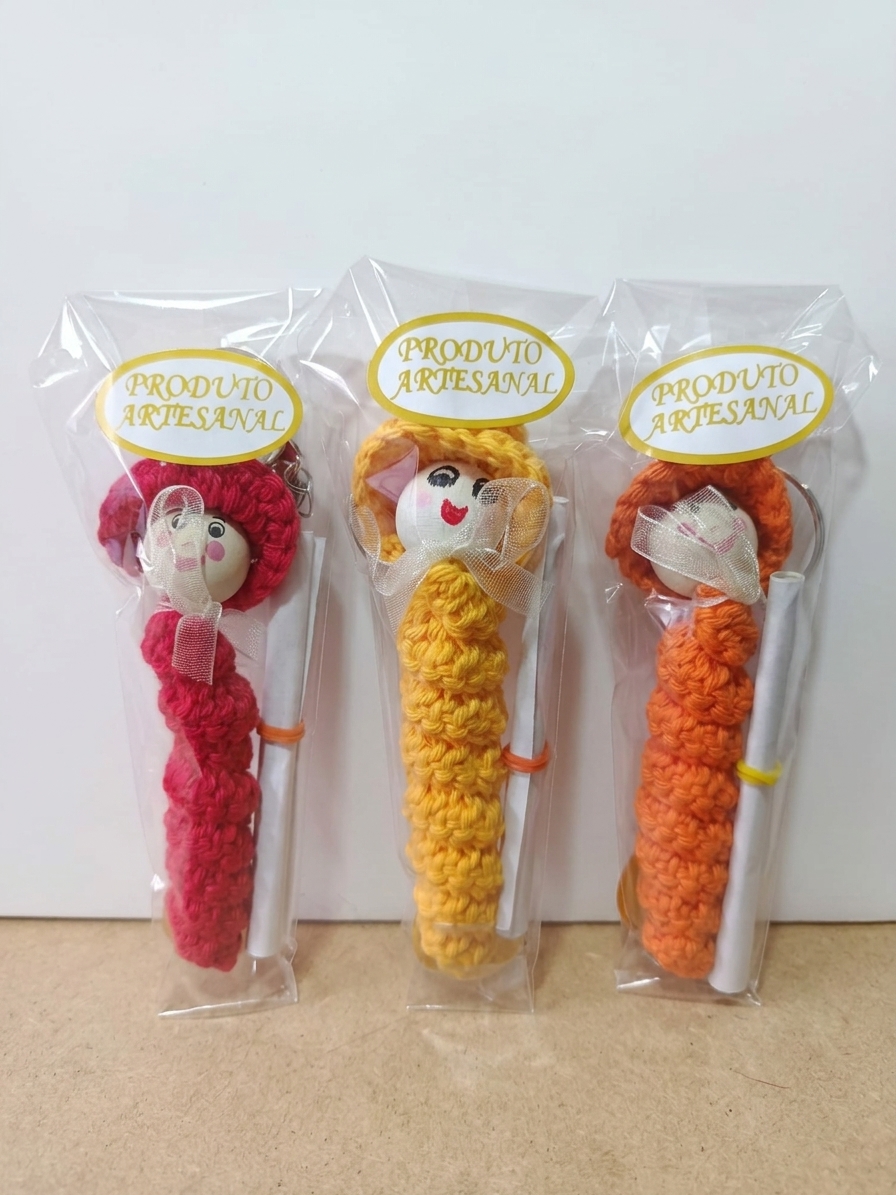 Gusano de la Felicidad artesanal en crochet - imagen 8