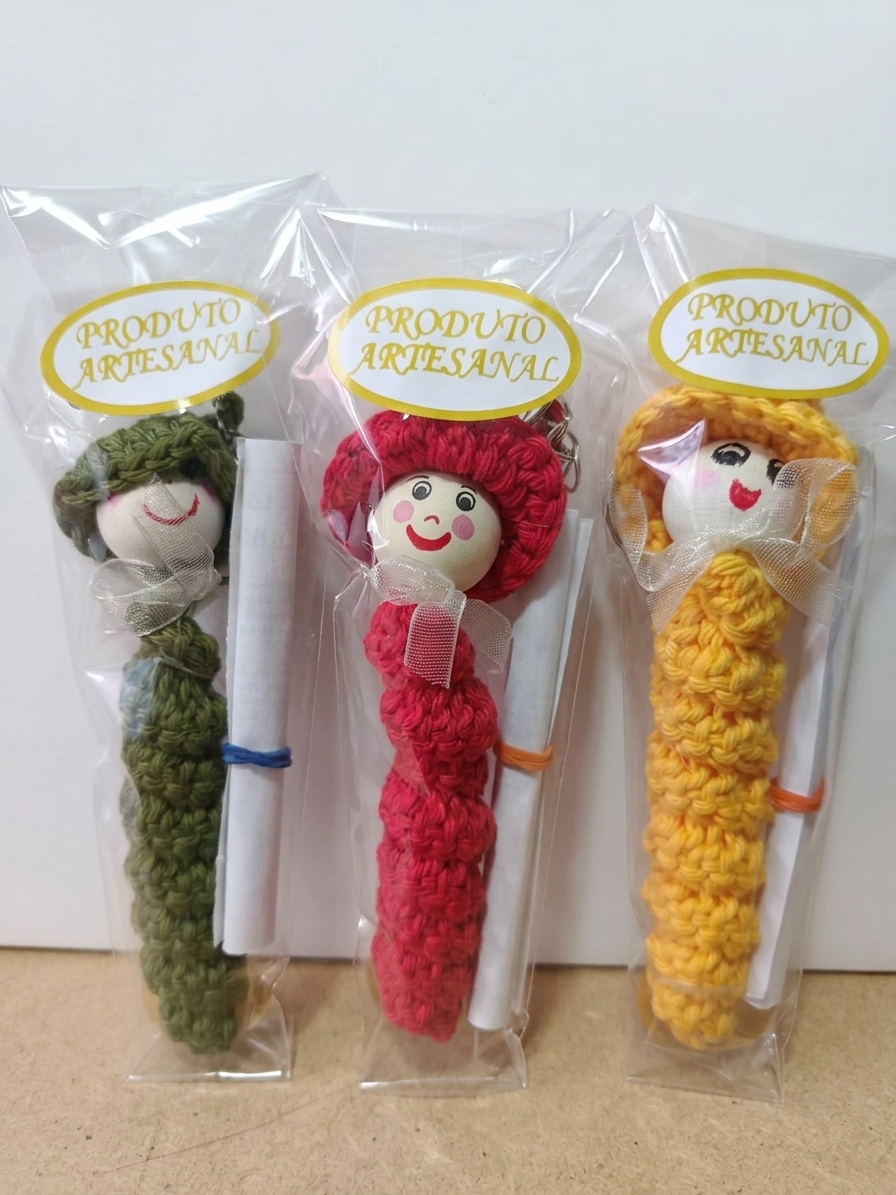 Gusano de la Felicidad artesanal en crochet - imagen 11