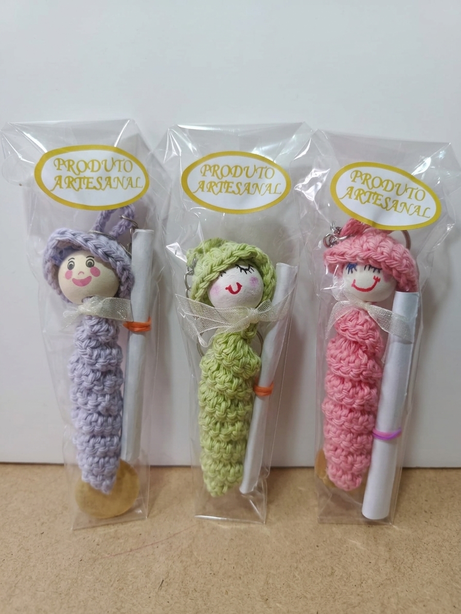 Gusano de la Felicidad artesanal en crochet - imagen 14